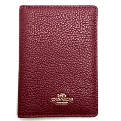 【楠本質店/元住吉】未使用品　コーチ　COACH　カードケース　ディープレッド　ゴールド金具　89050G