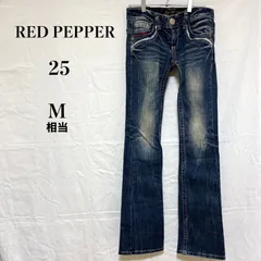 【25】 【M】 REDPEPPER レッドペッパー レディース デニム ジーンズ ブーツカット フレアシルエット ローライズ Y2K 翼 羽根 刺しゅうデザイン 韓国