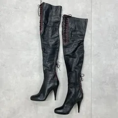 miu miu ロング ブーツ レザー サイドファスナー ミュウミュウ ブラック 洗練されたデザイン☆MiuMiu ミュウミュウ レザー ロングブーツ