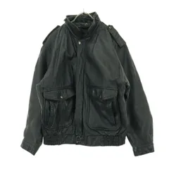 不明 長袖 シングル レザージャケット L ブラウン 牛革 メンズ 古着