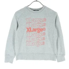 XLARGE エクストララージ プリント 長袖 トレーナー 130 グレー スウェット キッズ 古着