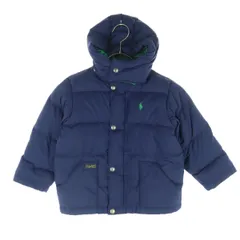 Polo by Ralph Lauren ポロバイラルフローレン ワンポイントロゴ 長袖 ダウンパーカー 3T ネイビー キッズ 古着