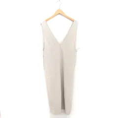 レプシィム ローリーズファーム LEPSIM LOWRYS FARM タグ付き ジャンパースカート ワンピース ロング Vネック ギャザー ノースリーブ F ベージュ 薄茶 /TT27