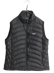 【お得なクーポン配布中!】 パタゴニア ダウン セーター ベスト レディース L / 09年製 フルジップ 800フィル グース アウトドア パッカブル 重ね着 前開き ブラック