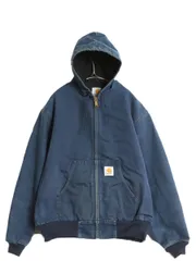 【お得なクーポン配布中!】 US企画 90s USA製 カーハート アクティブ ジャケット メンズ M 程 オールド ワーク ダック パーカー メッシュ ライナー ジャンパー 廃盤 青