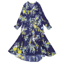 FRAY I.D 定価2.6万 バリエーションプリントワンピース S ネイビー