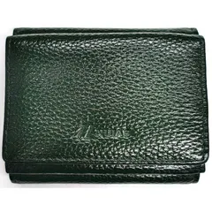 【開運財布】高見えミニ財布 ダークグリーン色 本革 三つ折り 一粒万倍日 虎の日 お札を折らない BOX型小銭入れ レディース 牛革 コンパクト 小さい財布 金運 縁起 ギフト シボ革 カード入れ[AC0103]