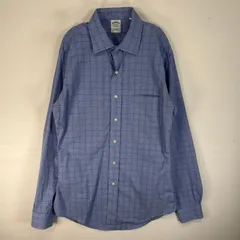 古着 ブルックスブラザーズ Brooks Brothers 長袖シャツ カラーステイ 胸ポケ EXTRA SLIM FIT L  ブルー系 チェック メンズ