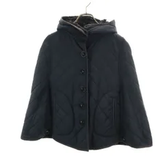 Mackintosh マッキントッシュ スコットランド製 キルティング ポンチョ 36 ネイビー 中綿 裏ファー レディース 古着のサムネイル