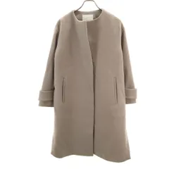 GREEN LABEL RELAXING UNITED ARROWS グリーンレーベルリラクシング ユナイテッドアローズ ウールブレンド ノーカラーコート 36 グレー レディース 古着