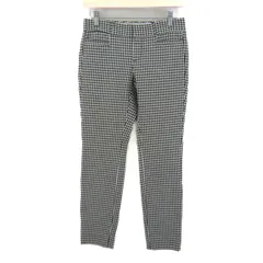 バナナリパブリック パンツ ボトムス ストレッチ チェック柄 レディース 黒×白 Banana Republic 【中古】