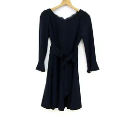 プロポーションボディ ドレッシング ワンピース トップス 長袖 レース レディース 1サイズ ネイビー PROPORTION BODY DRESSING 【中古】