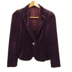 アナイ テーラードジャケット アウター ベロア 日本製 レディース 38サイズ ブラウン ANAYI 【中古】