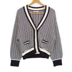 スナイデル カーディガン トップス 長袖 Vネック レディース Fサイズ 白×黒 snidel 【中古】