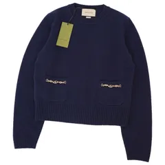 極美品 グッチ GUCCI ニット セーター クルーネック ロングスリーブ 長袖