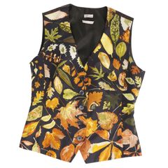 美品 エルメス HERMES ベスト マルジェラ期 ジレ 総柄 シルク トップス レディース フランス製 42(L相当) マルチカラー 超希少】HERMES ベスト 星座 ジレ マルジェラ期 占星術 シルク 総柄