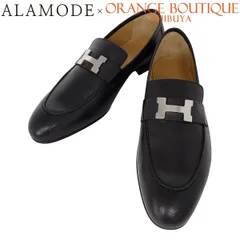 HERMES(エルメス) モカシン パリ ブラック黒 シェーブル パラジウム