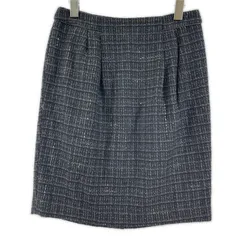 美品 UNTITLED アンタイトル タグ付き ひざ丈 タイトスカート チェック柄スカート size3/ネイビー系