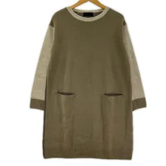 UNTITLED アンタイトル ウール クルーネックワンピース size2/カーキ系