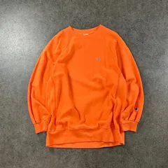 Champion Reverse Weave Sweatshirt チャンピオン リバースウィーブ スウェット トレーナー ラグラン ロゴ刺繍 オレンジ メンズ L