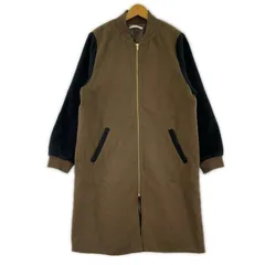 CPCM シーピーシーエム バイカラー ジップ ロングコート sizeF/ブラウン×ブラック