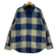 UNIQLO ユニクロ チェック柄 オーバーシャツジャケット sizeXL/ブルー×グレー
