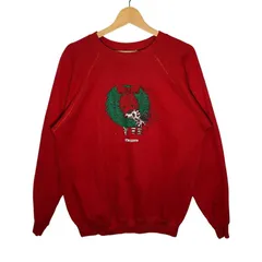 80's vintage 80年代 ヴィンテージ Hanes ヘインズ スウェット トレーナー フロントプリント クルーネック USA製 Lサイズ レッド