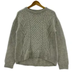 UNTITLED アンタイトル ウール混 ケーブル編みニット size2/グレー