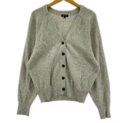 INDIVI インディヴィ ウール混 Vネックカーディガン size38/グレー