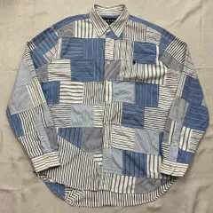 90s Ralph Lauren classic fit patch work BD shirt ラルフローレン パッチワークシャツ コットンシャツ sizeL No.D094