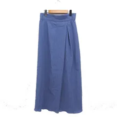 B&Y ユナイテッドアローズ BEAUTY&YOUTH ビューティー&ユース 楊柳 ナロースカート ロング マキシ丈 スリット 無地 M サックスブルー 青系 /FT44