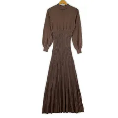 archives アルシーヴ ベルト付き ラメニットワンピース sizeF/ピンクブラウン