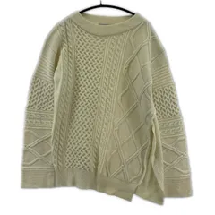 nano universe ナノユニバース サイドスリット ケーブル編みニット size表記不明/アイボリー