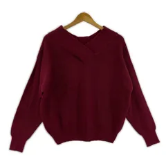 KUMIKYOKU 組曲 Vネックニット/ワインレッド
