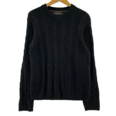 nano universe ナノユニバース Vネック ケーブル編みニット sizeM/ブラック