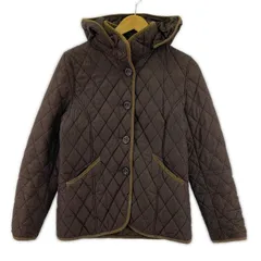 BEAMS HEART ビームスハート 2wayフード付き ドット 中綿 キルティングジャケット size0/ダークブラウン