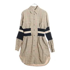 BURBERRY (バーバリー) ティッシ期 ノヴァチェック ニット切り替え シャツ ワンピース ベージュ 8036139