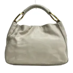 SAZABY(サザビー) ハンドバッグ - ベージュ×白 レザー