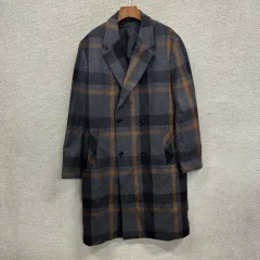 ZARA ザラ カジュアル CHECK ウール ロング コート L A03334