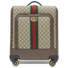 グッチ GUCCI キャリーバッグ サヴォイ キャビン トロリーバッグ スモール GGスプリームキャンバス レザー ベージュ×ブラウン ゴールド金具 スーツケース 4輪  693646 【保存袋】【中古】のサムネイル