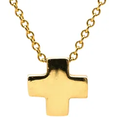 ティファニー Tiffany & Co ネックレス ローマンクロス ペンダント イエローゴールド 十字架 CROSS 750YG 18金  【中古】