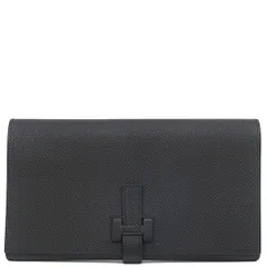 エルメス HERMES 長財布 Hパッサン トゥタンマン ヴォーエプソン ブラック シルバー金具 二つ折り W刻印(2024年製) 【箱】【中古】 HERMES（エルメス） ニュー Hパッサン・トゥタンマン ヴォーエプソン
