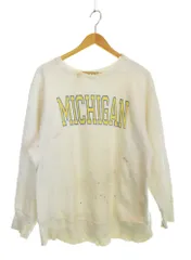 チャンピオン Champion 80s トリコタグ REVERSE WEAVE MICHIGAN 80's リバースウィーブ ミシガン 染み込み 襤褸 雰囲気 スウェット ホワイト Lサイズ 103MT-3608