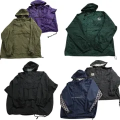 古着卸 まとめ売り アノラックパーカー ジャケット 6枚セット (メンズ XL ) ドロスト チェック ワンポイント 企業 UPS 中古 古着 ND1716