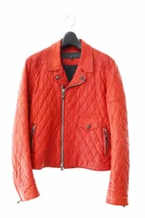 クロムハーツ CHROME HEARTS CRETIN QLTD PANASH クリティン キルティング ラムレザー ライダース ジャケット S 赤 レッド ブランド古着ベクトル中古 ☆AA★■ 251124のサムネイル