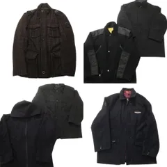 古着卸 まとめ売り ウール ジャケット 6枚セット (メンズ S /M /L /50 ) エポレット マルチポケット スタンドカラー 中古 古着 ND2097