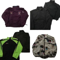 古着卸 まとめ売り ジャケット MIX 6枚セット (メンズ 8 /52 /50 /2XL ) 人物 英文字 スタンドカラー バイカラー フルジップ 中古 ND2146