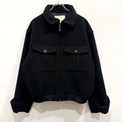 【モデル矢野未希子さん x uncrave WHITE】ラムウール メルトン ブルゾン ジャケット ブラック サイズ1【送料込み】