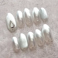 No.2089 現品販売！ネイルチップ　ホワイト/マグネット/グラデーション