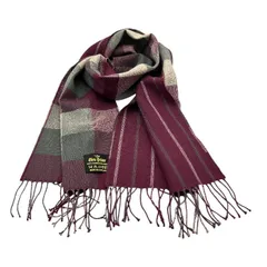 Glen Prince グレンプリンス ウール 100％ マフラー チェック ストライプ メンズ レディース 冬 ユニセックス 中古 W４